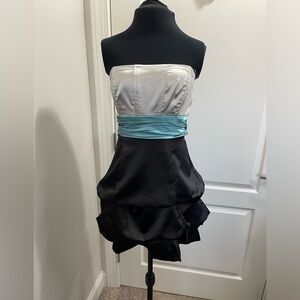 Speechless Women's Black & Grey Strapless Balloon Hem Short Dress Size 5